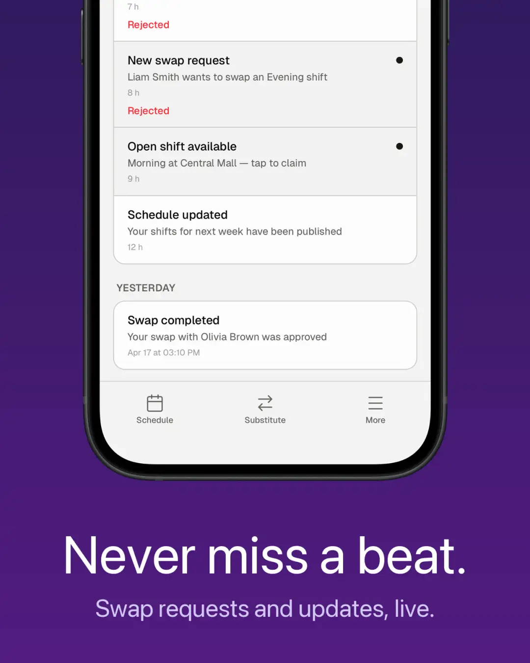 InShift — знімок екрана