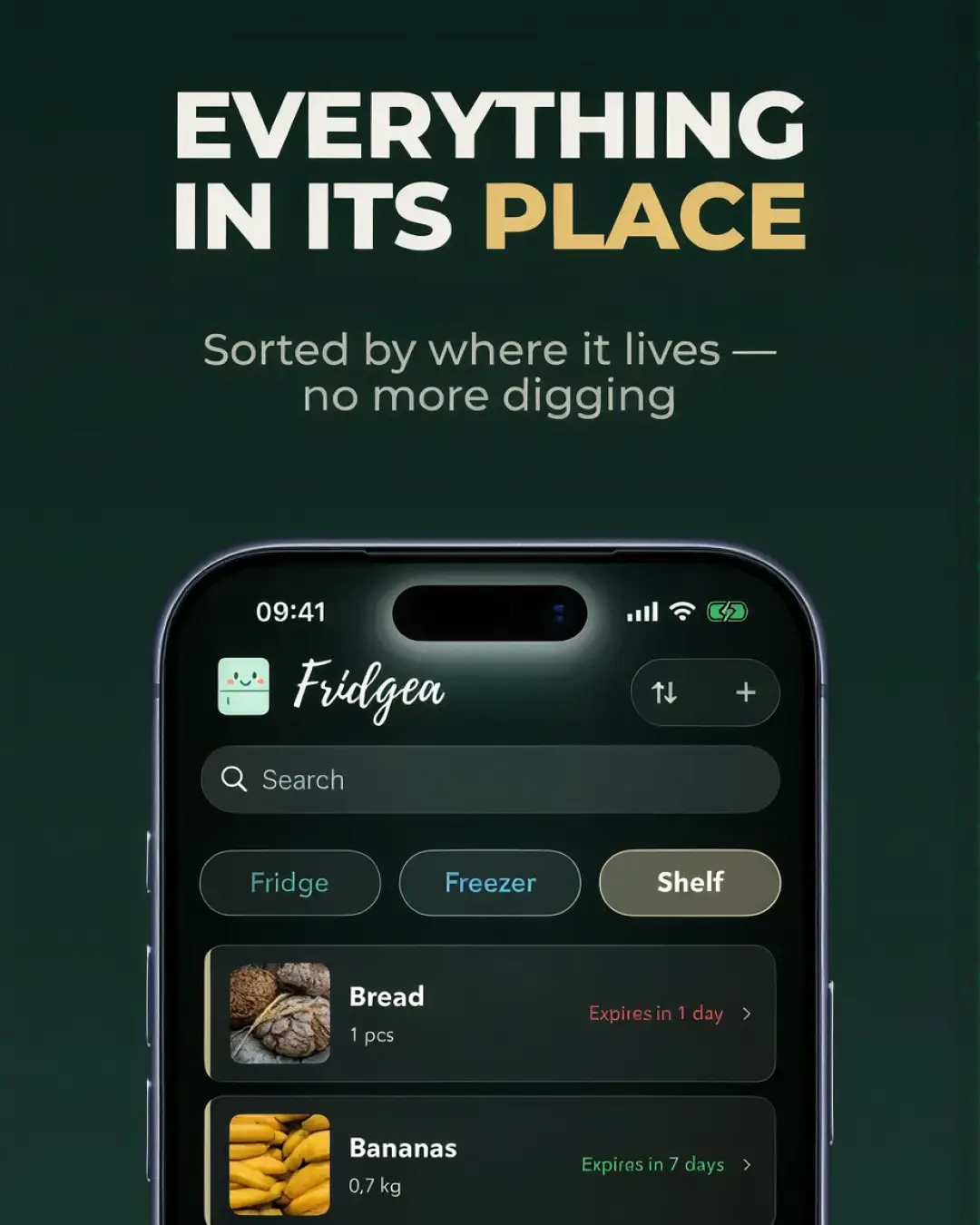 Fridgea — знімок екрана