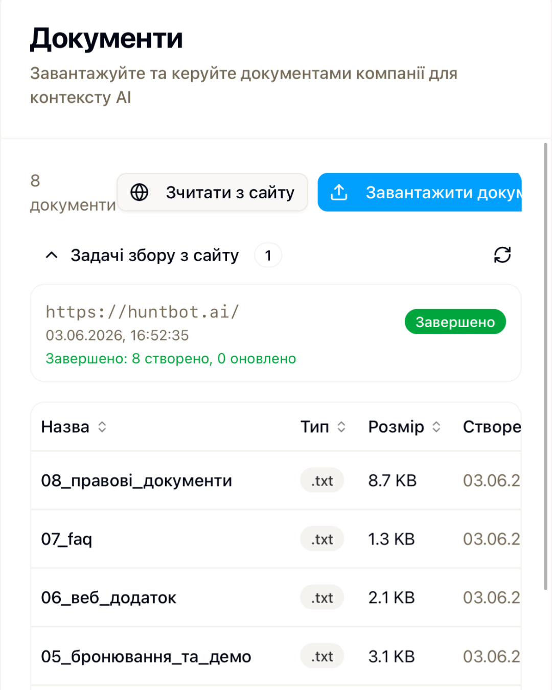 Huntbot.AI — знімок екрана
