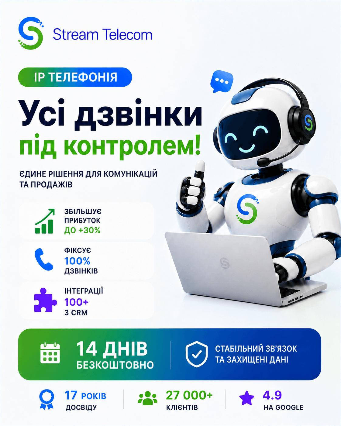 Stream Telecom: телефонія для бізнесу — знімок екрана